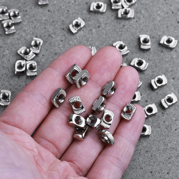 WRITWAA 120Pcs Hammer Head T Nut T Nut Carbon Steel Silver Locking DIY Enthusiasts Robotics Projects