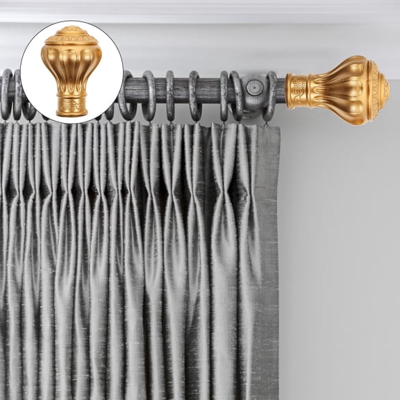 WRITWAA Elegant Plastic Curtain Rod Finials for Home and Office Decor, 12 Pieces Stylish Window Treatment Accessories