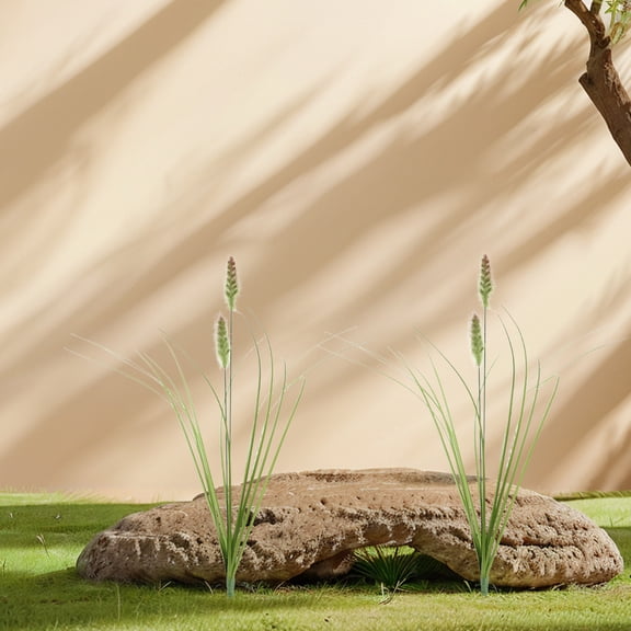 WRITWAA 12Pcs Artificial Foxtail Grass Green Stems Faux Ornamental Grass for Vase Decoration