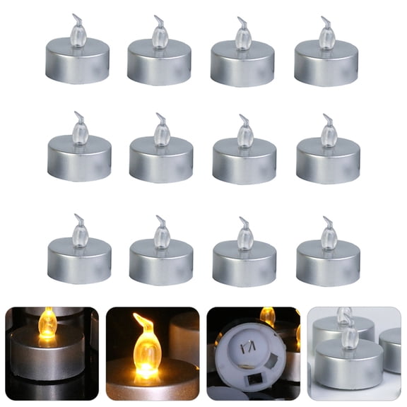 WRITWAA 12Pcs Candles LED Flameless Candles Plastic Illumination Safe for Kids for New Year