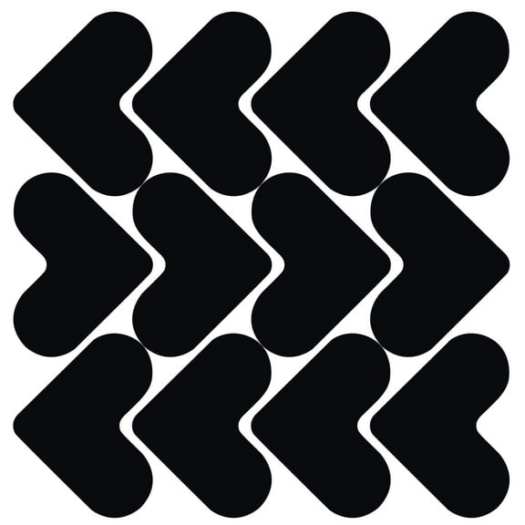 WRITWAA 12Pcs Double Sided Carpet Gripper Tape for Rugs and Laminate Floors Black PU Adhesive Strips