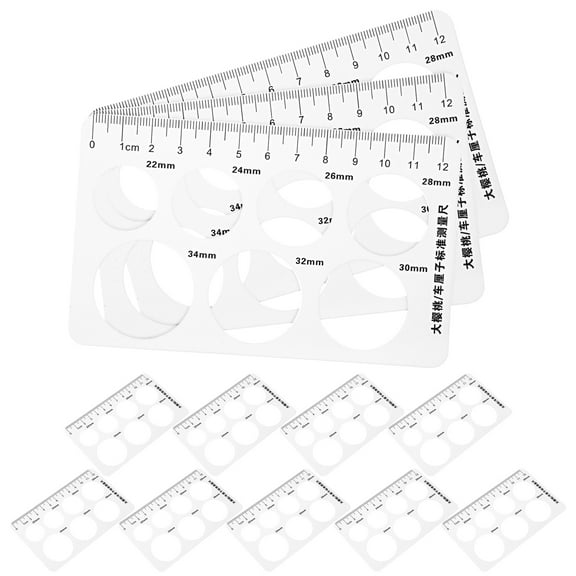WRITWAA 12Pcs Cherry Diameter Measuring Ruler White PP Material Durable Fruit Measuring Tool