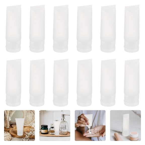 WRITWAA Refillable Squeeze Bottles Transparent Pe for Makeup and Lotion 12Pcs