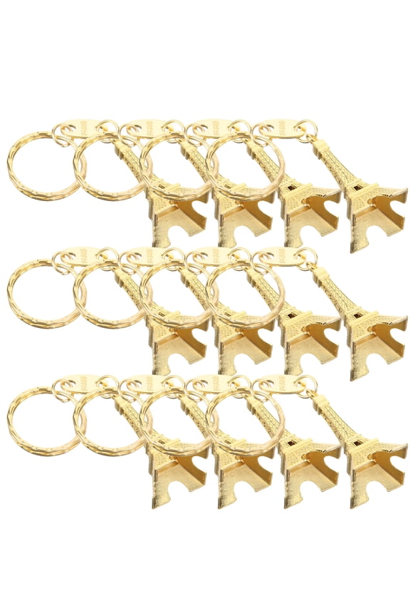12Pcs Eiffel Tower Birthday Favors Mini Keychain Pendant Metal Keyrings 3.93X0.86X0.86in