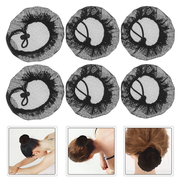 WRITWAA Ballet Hair Bun Covers for Women, 12pcs Black, Hair Accessories for Dance, Gymnastics, and Everyday Use