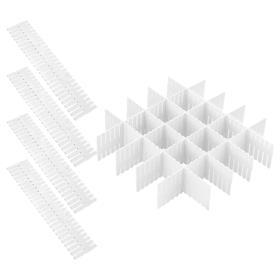 WRITWAA 12Pcs Home Sub-grid Drawer Separators White for Home Organization 37X7CM
