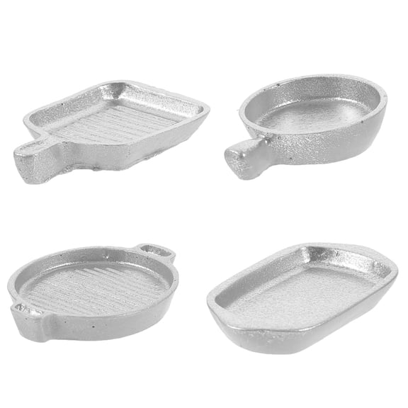 WRITWAA 12Pcs Landscaping Miniature Craft Mini Pots Silver Miniature Craft Decor Miniature Landscaping Scene