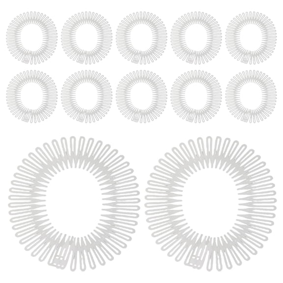 WRITWAA 12Pcs Transparent Plastic Elastic Hair Combs for Women Manage Stray Hairs Circular Design