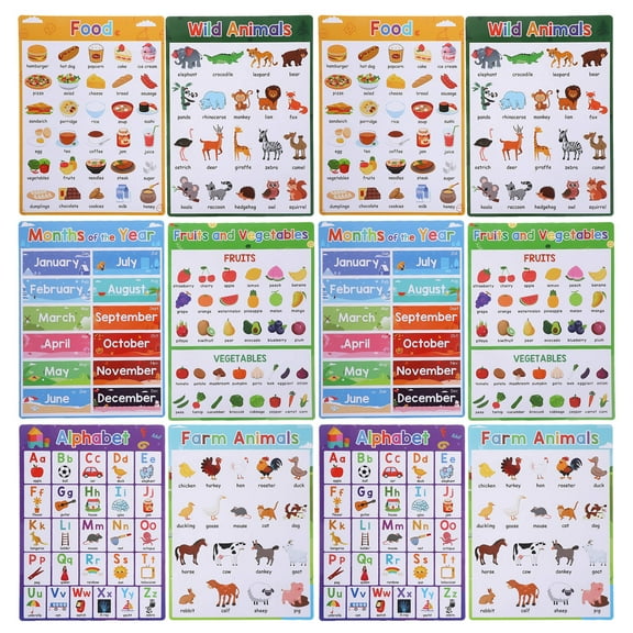 WRITWAA 12pcs Alphabet Wall Posters Made of Paper for Kids Learning and Preschool Classroom Wall Decor