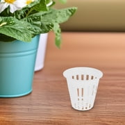 WRITWAA 12Pcs Plastic Hydroponic Mesh Net Pots White Planting Cups for Versatile Garden Use