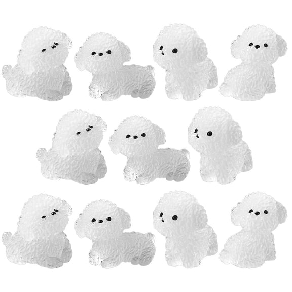 WRITWAA 12pcs Mini Dog Figures Tiny Dogs for Landscape Decoration and Family Use