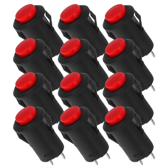 WRITWAA 12pcs Momentary Push Button Switch Red Emergency Stop for Automation Systems