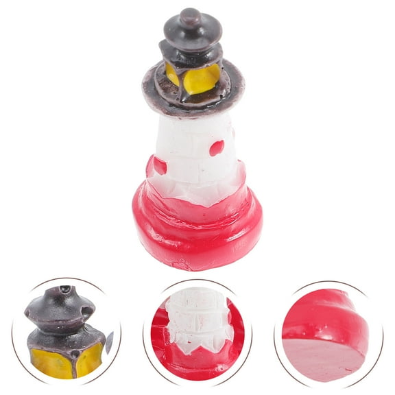 WRITWAA Resin Lighthouse Decorations Mediterranean Style Home Decor Assorted Colors Coastal Ornament