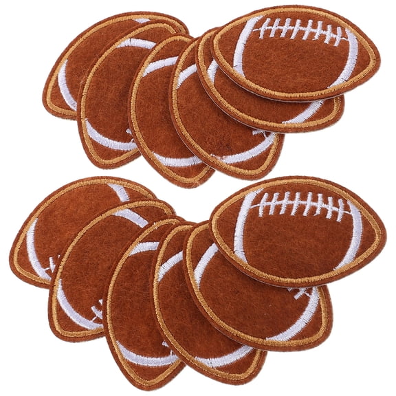 WRITWAA Brown Polyester Sports Ball Patches for Clothes and Hats 12Pcs