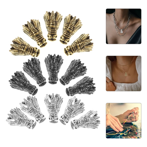 WRITWAA 15-Piece Dragon Bead Kit for Crafts, Assorted Color Dragon Spacer Beads and Accessories for Jewelry Making