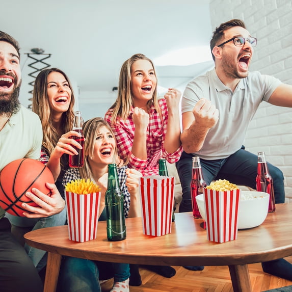 WRITWAA 15-Piece Striped Popcorn Bowl Set, Popcorn Holders for Movie , Theater Snacks, Parties, and Family Gatherings