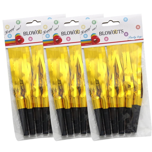 WRITWAA 18Pcs Plastic Party Horns with Creative Tassels Blowouts for Birthday Party Decorations