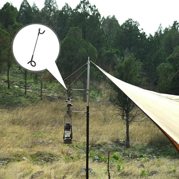 WRITWAA Multifunctional Camping Hook Hanger Black Stainless Steel for Outdoor Use