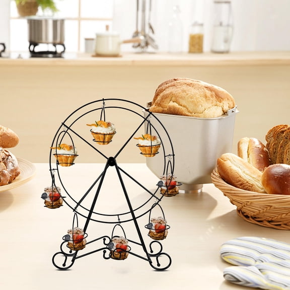 WRITWAA 1-Pack Stainless Steel Cake Rack with Wheels, Dessert Stand for Party, Hotel, and Buffet Display