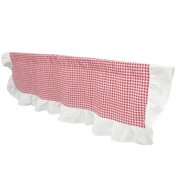 WRITWAA Red Check Plaid Polyester Kitchen Curtain Valance Sunlight Blocking