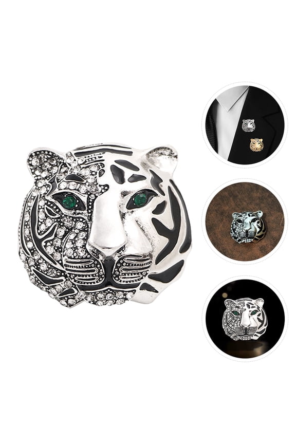 1Pack Rhinestone Tiger Brooch For Clothing Accessory