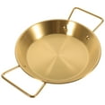 thumbnail image 1 of WRITWAA 1-Pack Golden Stainless Steel Salad Plate, Flat-Bottom Non-Stick Design, and Stylish for Adults, 1 of 8