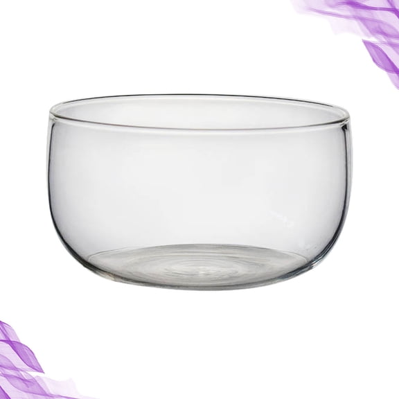 WRITWAA 1 Pack Clear Glass Salad Serving Bowl, Round Transparent Dessert Fruit Dish, & Cold Resistant, 3.9x2.6x2.6 in