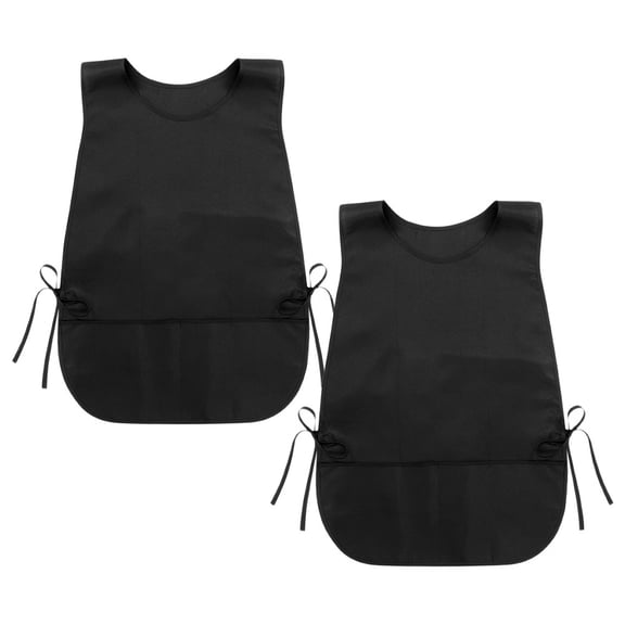 WRITWAA 1Pair Versatile Black Smock Apron Adjustable Strap Design for Kitchen Cooking and Work Tasks