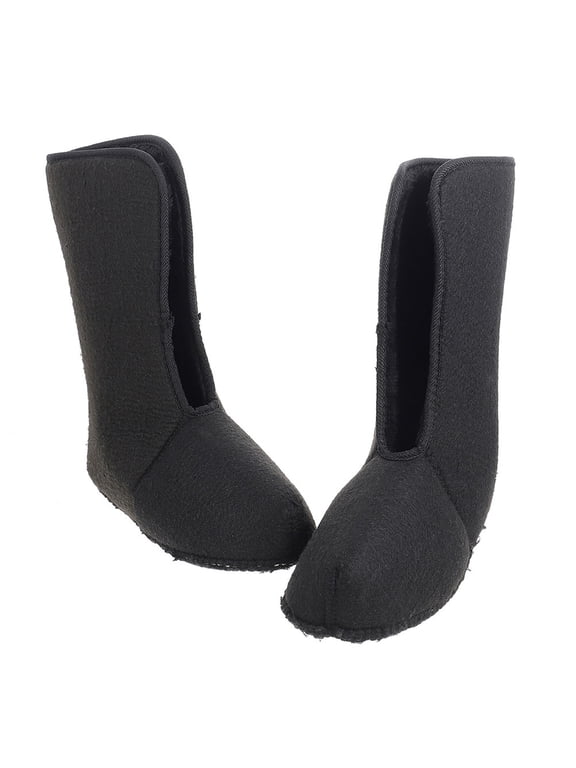 1 Pair Black Detachable Boot Liners Soft Warm Winter Shoe Inserts for Cold Weather Comfort