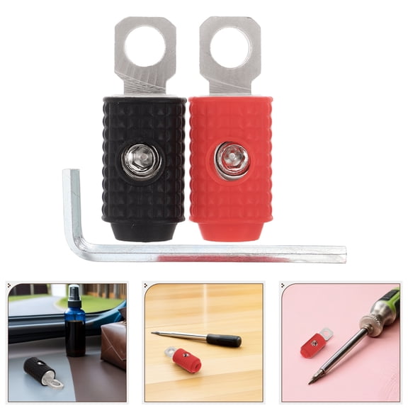 WRITWAA 1Pair Electrical Crimp Lugs Brass Ring Terminals Easy Install Heavy Duty Wire Ends for Car