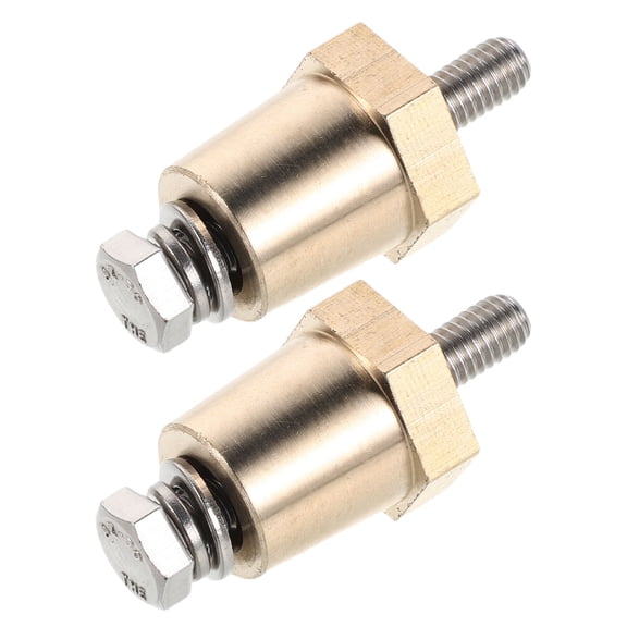 WRITWAA 1 Pair Brass Side Post Battery Bolt Adapter Charging Posts for Auto Battery Terminal Connector