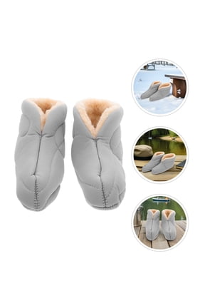 1 Pair Light Grey Thermal Boot Liners for Cold Weather Outdoor Use, Insulated and Comfortable