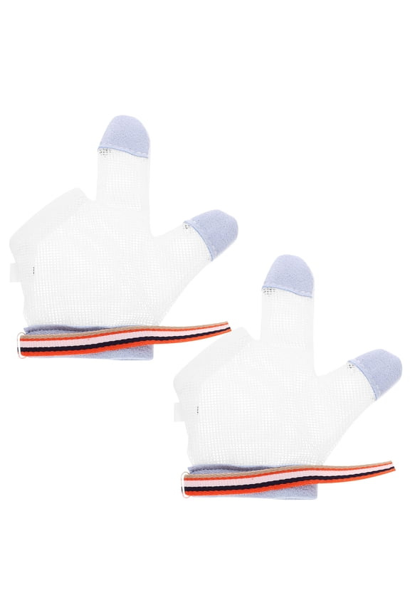 1 Pair White Breathable Nylon Yarn Gloves with Adjustable Cuffs for Outdoor Work and Hand