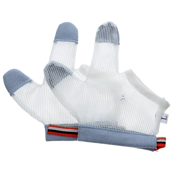 WRITWAA 1Pair White Anti-Eating Outdoor Half-Finger Breathable Nylon Gloves for Protection