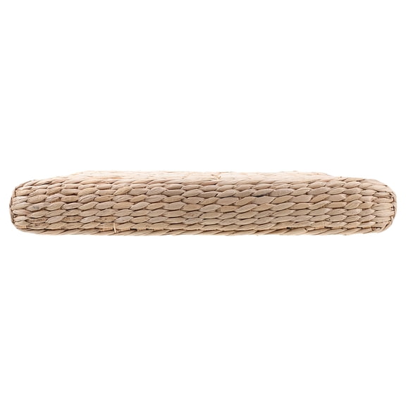 WRITWAA Beige Straw Woven Meditation Cushion Thick Handcrafted Floor Mat for Yoga, Home Relaxation and Mindfulness Practice