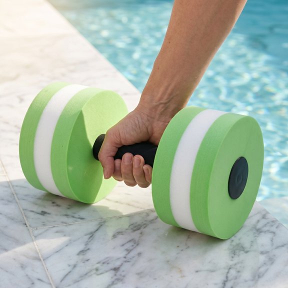 WRITWAA 1Pc Green Pool Dumbbells Water Barbells with Eva Foam for Resistance Training