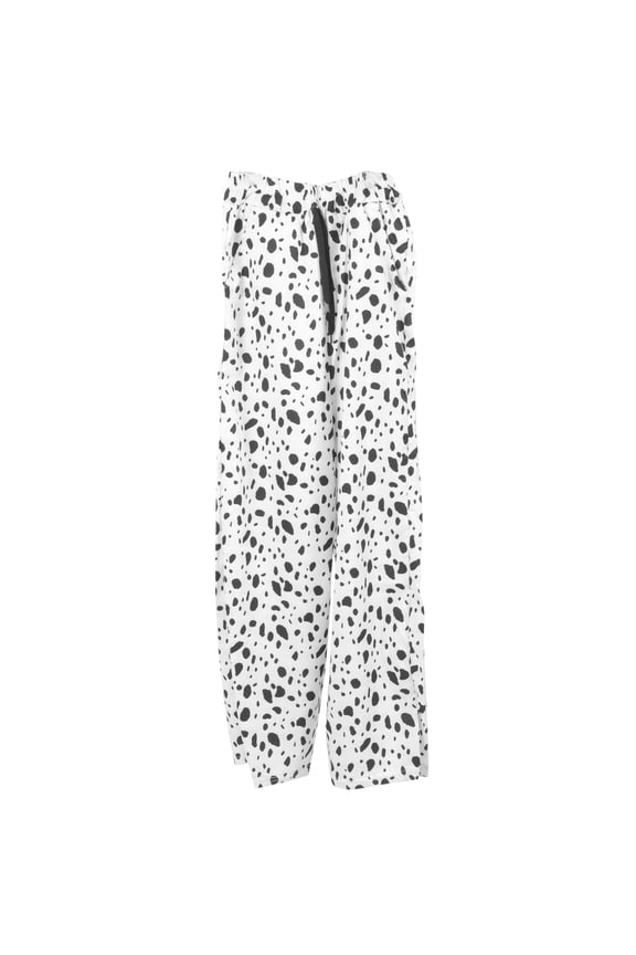 1Pc Lady Stretch Pants Cow Pattern Jogging Pants White Loose Fashionable Comfort