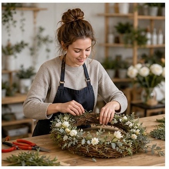 WRITWAA 1Pc Light Brown Grapevine Wreath Form Vine Circle for Yearround Decorative Craft Use
