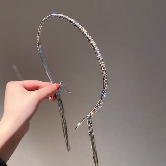 WRITWAA 1Pc Silver Tassel Hairband Design Elegant Head Ornament for Female Hair Decor