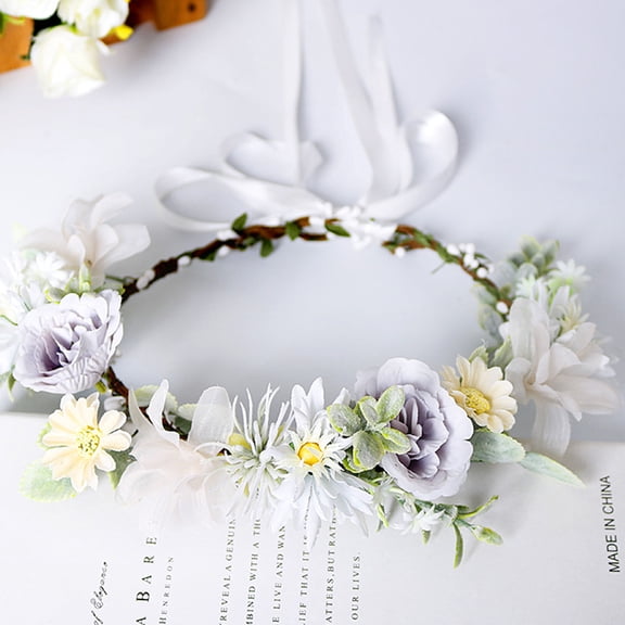 WRITWAA 1Pc Wedding Bride Headdress Artificial Flower Hair Accessory Comfortable for Photo Shoots