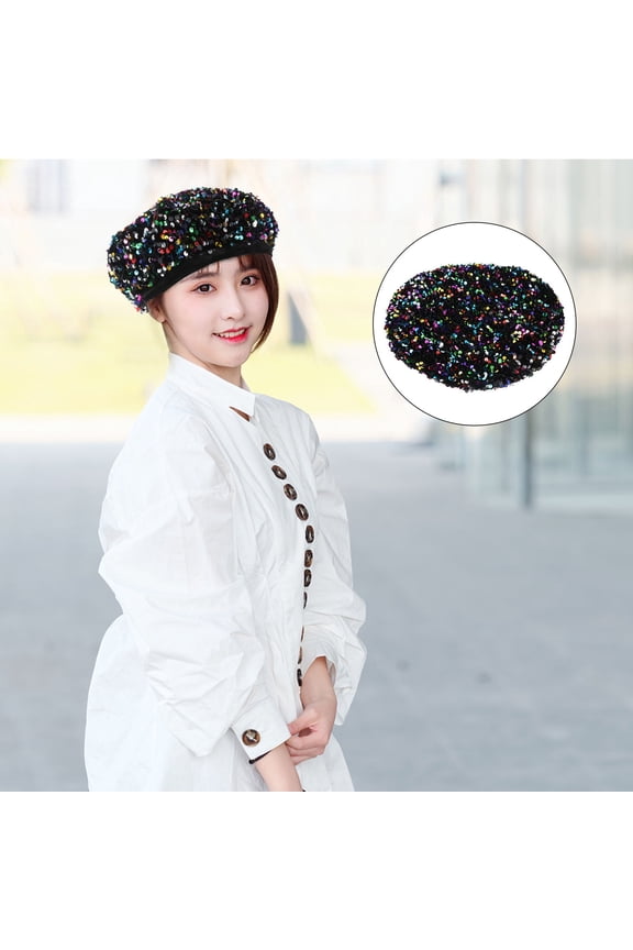 Women's Fancy Sequin Beret Hat Shimmer Assorted Colors Stylish Fashion Accessory 1 Piece