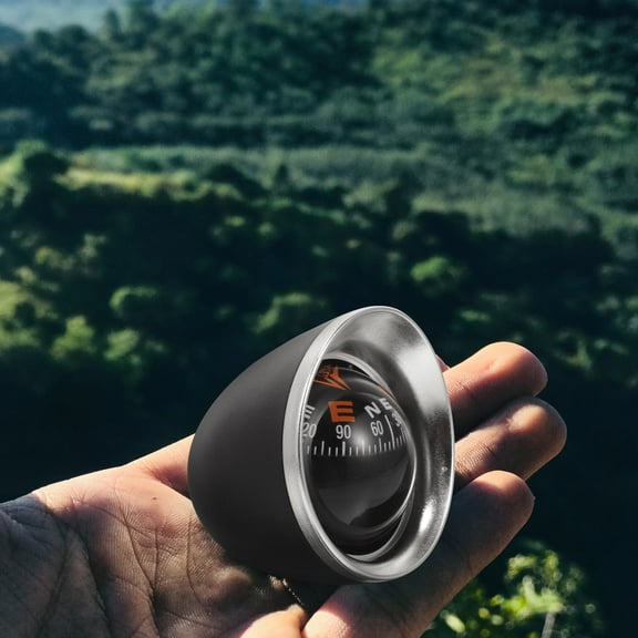 WRITWAA Black ABS Acrylic Car and Boat Dash Mount Compass for Navigation and Decoration, and Easy to Install