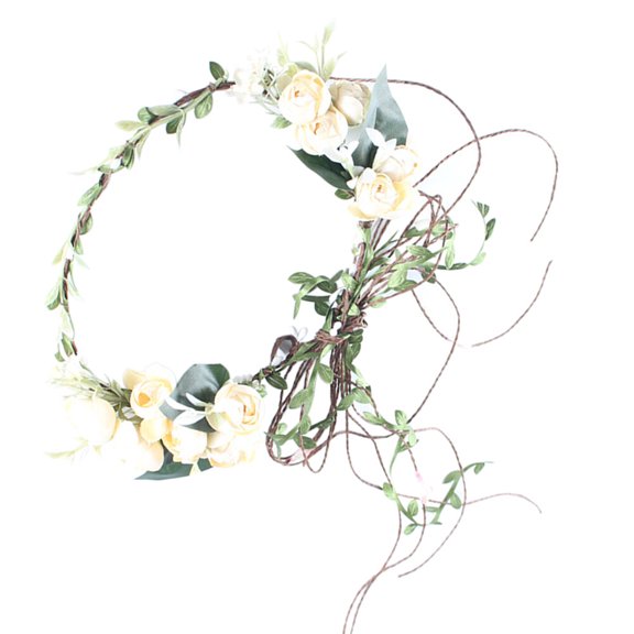 WRITWAA 1Pcs Flower Hair Wreath Multi Cloth Hair Ornament Women Wedding
