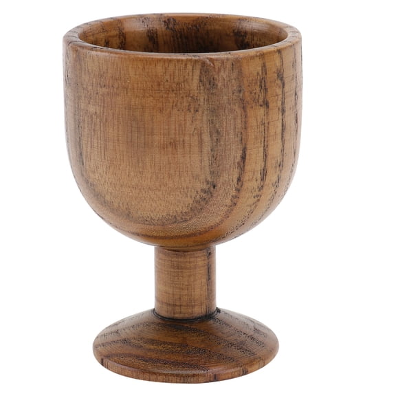 WRITWAA 1Pc Retro Chic Jujube Wood Wine Glass Drinking Cup Light Brown Natural Texture for Family Drinks