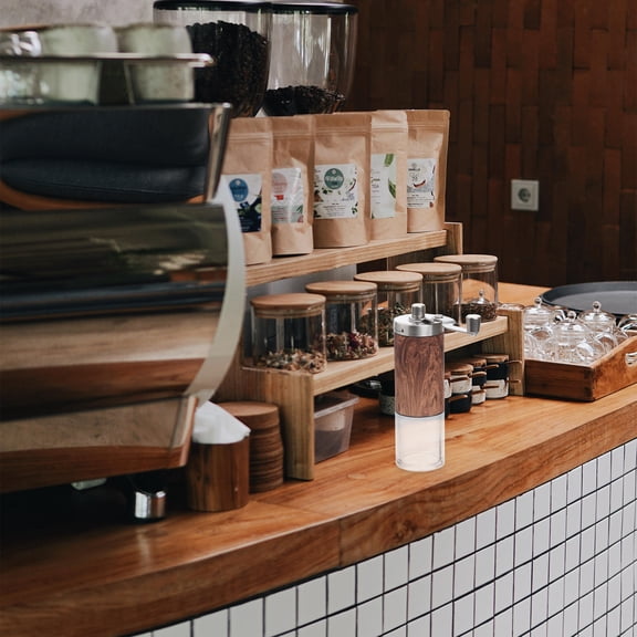 WRITWAA Manual Coffee Bean Grinder, Silver Stainless Steel, Portable Mill for Home Use