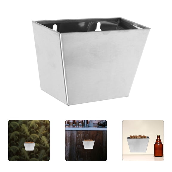 WRITWAA 1Pcs Hanging Bottle Cap Catcher Wall Mount Silver Stainless Steel for Outdoor Gatherings