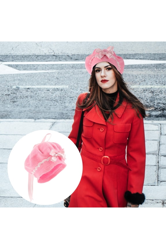 Vintage Wool Beret Hat for Women, 1 Piece Stylish Beret Cap Perfect for Theme Parties and Casual Wear