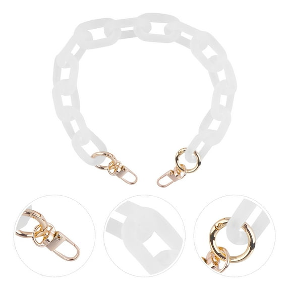 WRITWAA White Acrylic Purse Chain for Women, Stylish Bag Accessory, Fashion Chain Strap, 1 Piece
