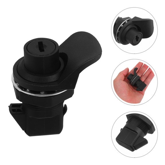 WRITWAA 1Set Black Push Button Cabinet Lock with Cam Latch for Distribution Box Door Replacement