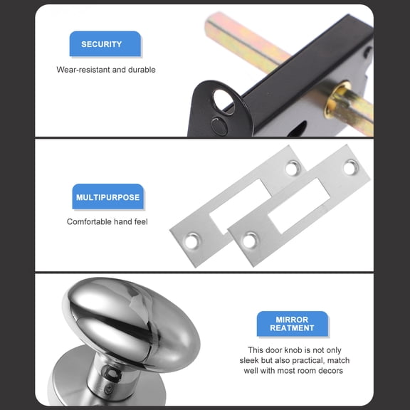 WRITWAA 1Set Commercial One Sided Deadbolt Lock Stainless Steel Plated Silver with Smooth Operation